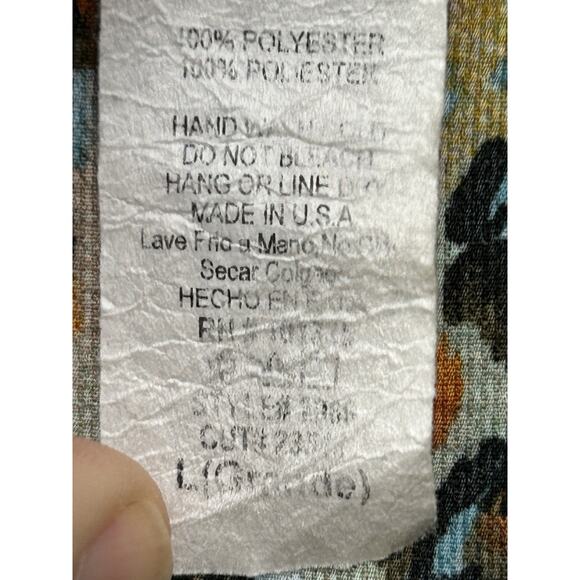 VTG 90s Y2K Fabiola USA Top‎ Womens Large Animal Tie Neck Colorful Artsy - Picture 5 of 7